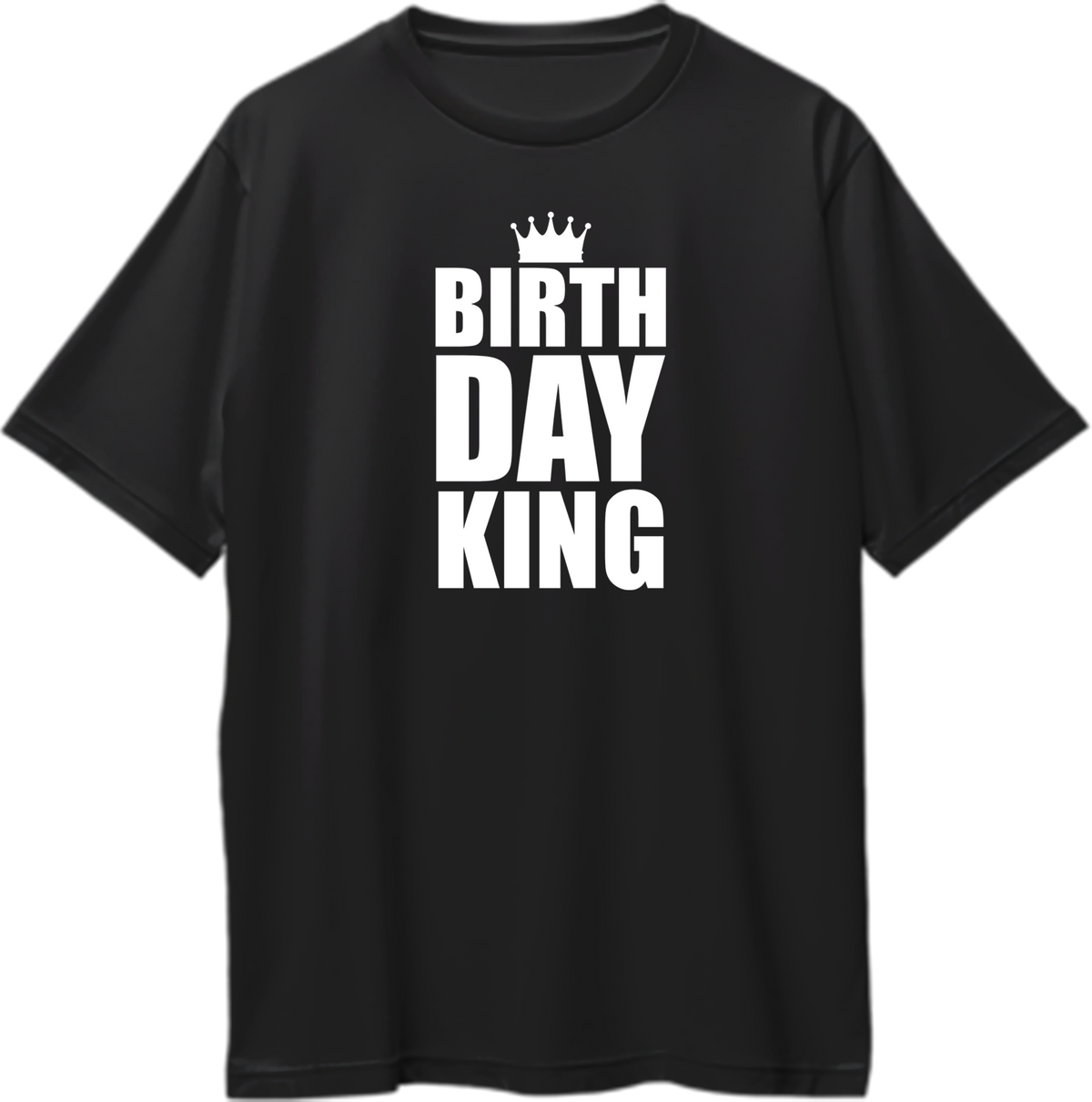 Black Birthday King Oversized T-Shirt by Garrari with contrast crown birthday statement print
