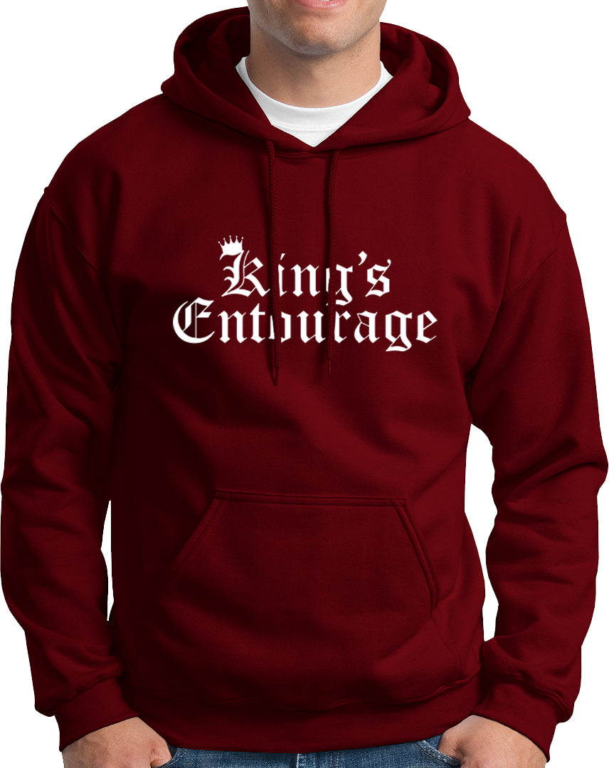 Maroon Birthday King's Entourage Unisex Hoodie by Garrari for birthday crew and group celebrations
