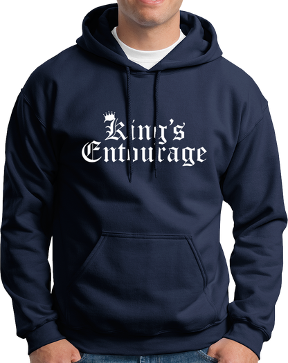 Navy Blue Birthday King's Entourage Unisex Hoodie by Garrari with matching birthday squad design