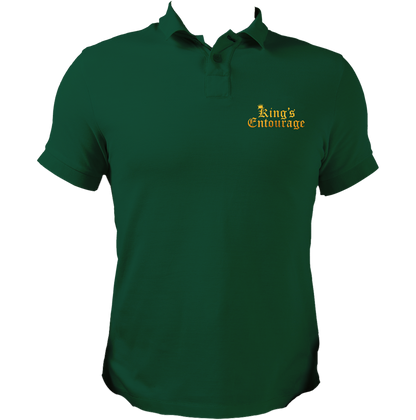 Dark Green Birthday King's Entourage Polo T-Shirt by Garrari for birthday crew and group celebrations