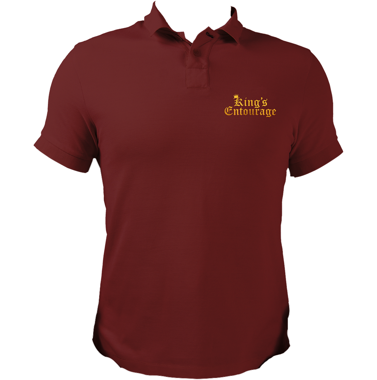 Maroon Birthday King's Entourage Polo T-Shirt by Garrari with crown birthday crew chest print