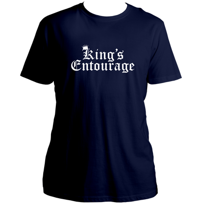 Navy Blue Birthday King's Entourage Unisex T-Shirt by Garrari with King's Entourage statement print