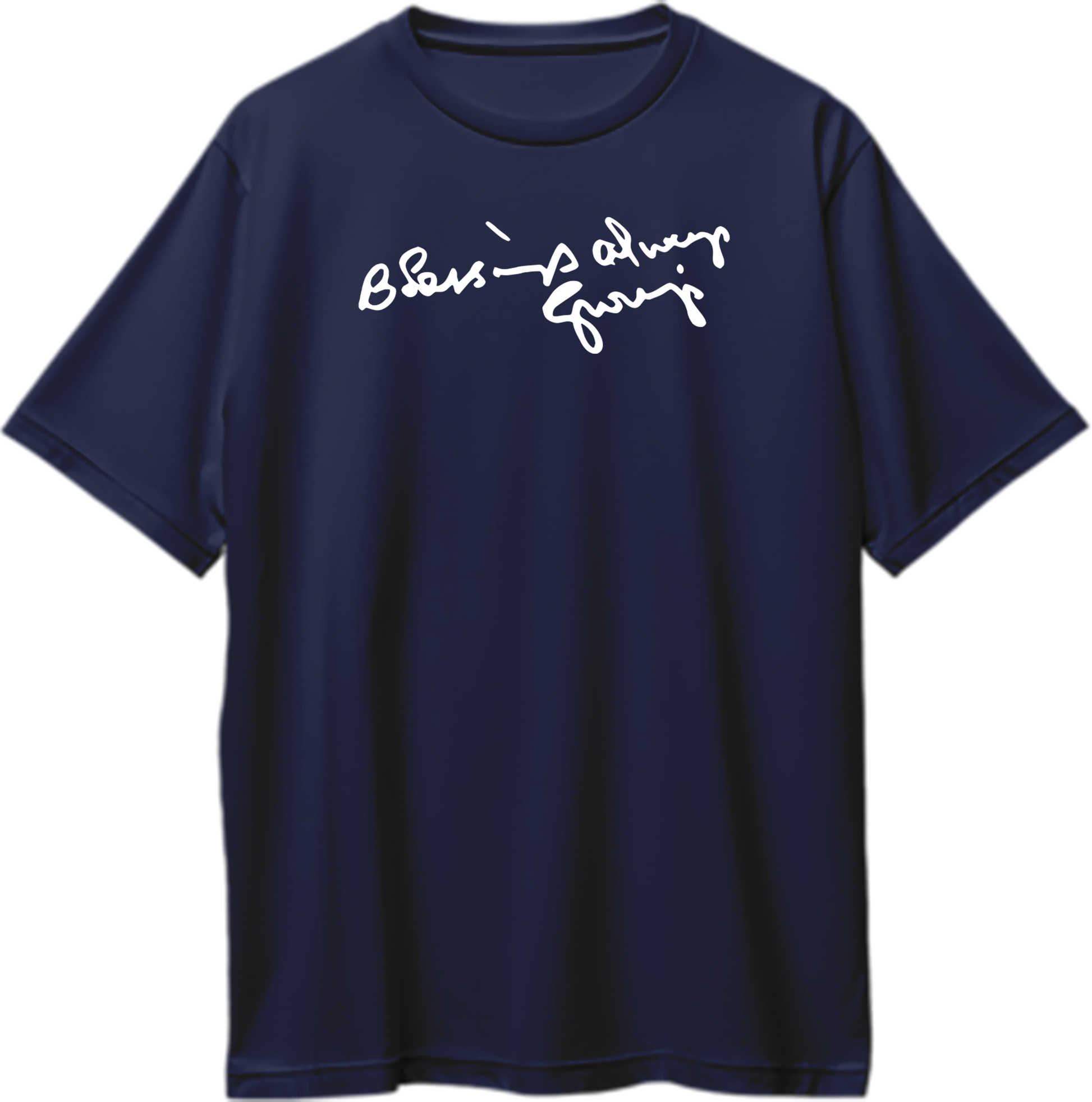 Blessings Always Guruji navy blue oversized T-shirt with devotional graphic by Garrari