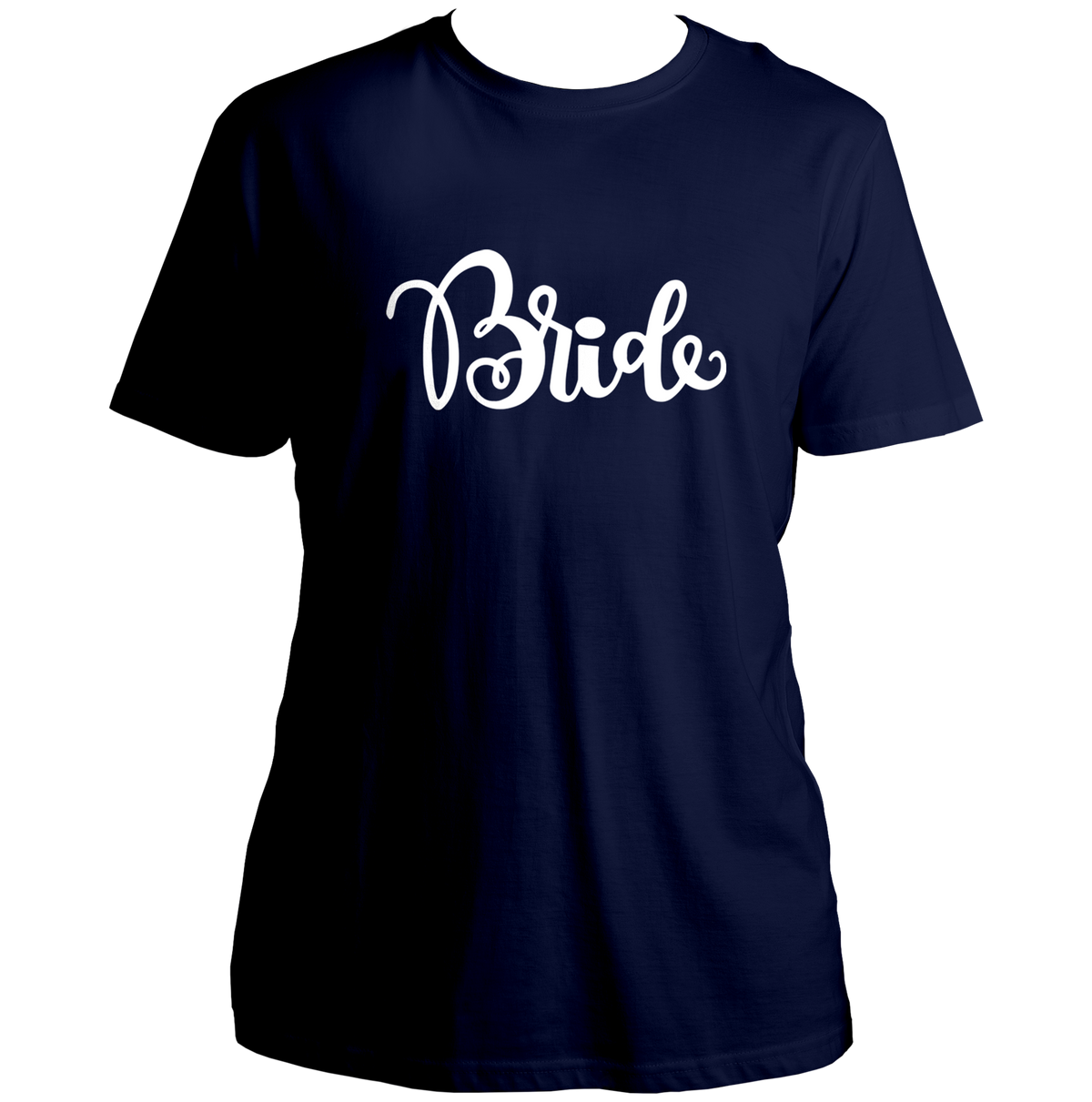 Navy Blue Bride Unisex T-Shirt by Garrari for bridal trip and bridesmaid group photos