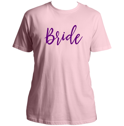 Baby Pink Bride Unisex T-Shirt by Garrari for bride-to-be bachelorette party