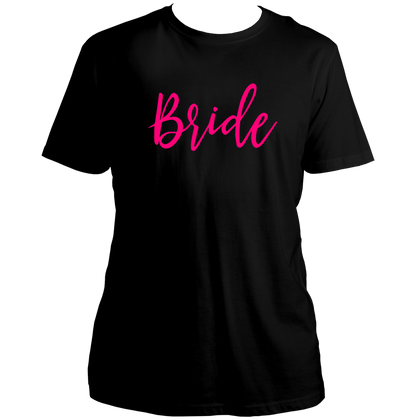 Black Bride Unisex T-Shirt by Garrari for bridal weekend and pre-wedding photoshoot