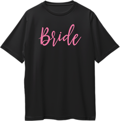 Black Bride Oversized T-Shirt by Garrari for bridal weekend, girls’ trip and pre-wedding photoshoot