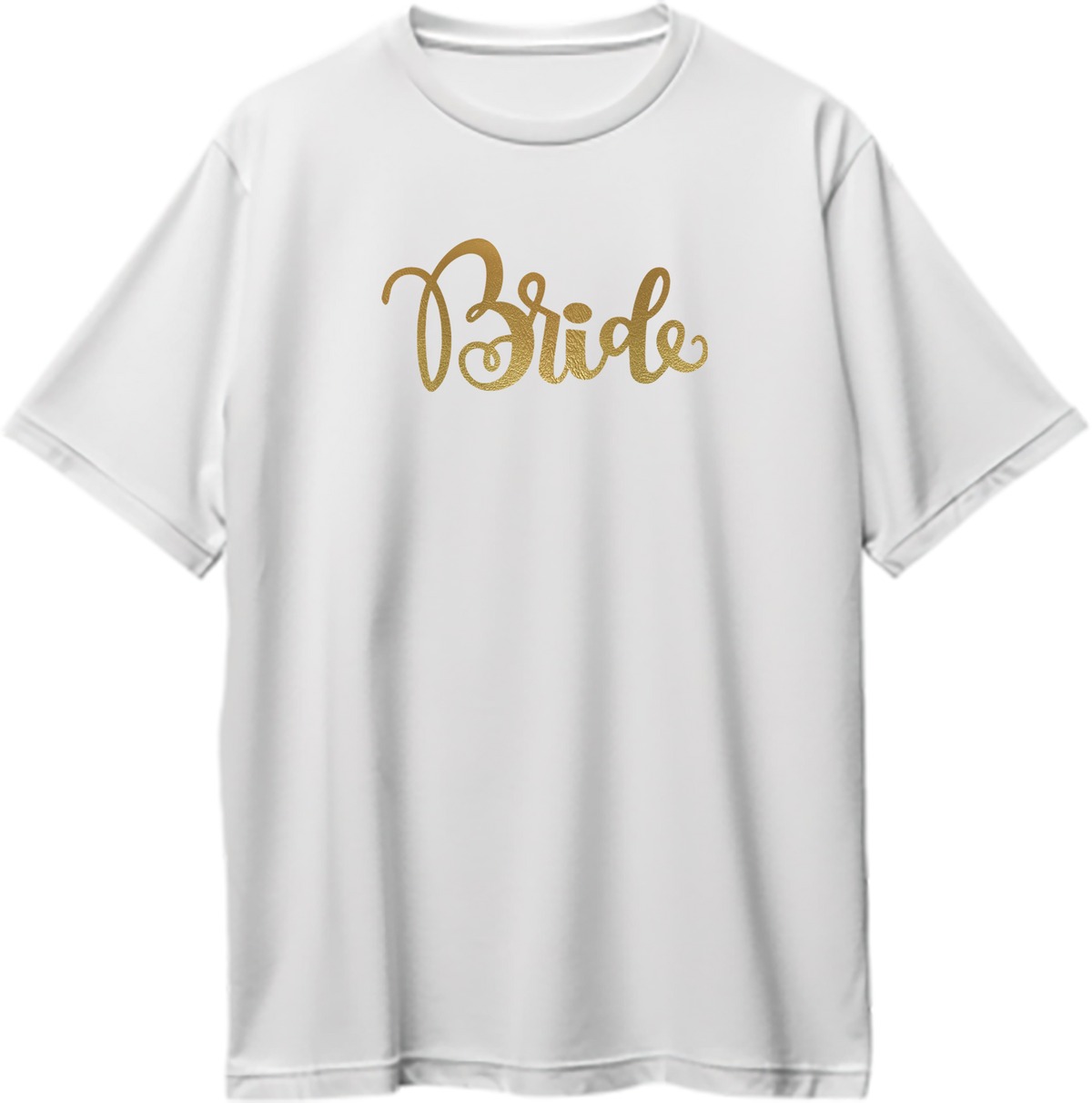 White Bride Golden Reflective Oversized T-Shirt by Garrari for bridal trip and bachelorette photoshoot