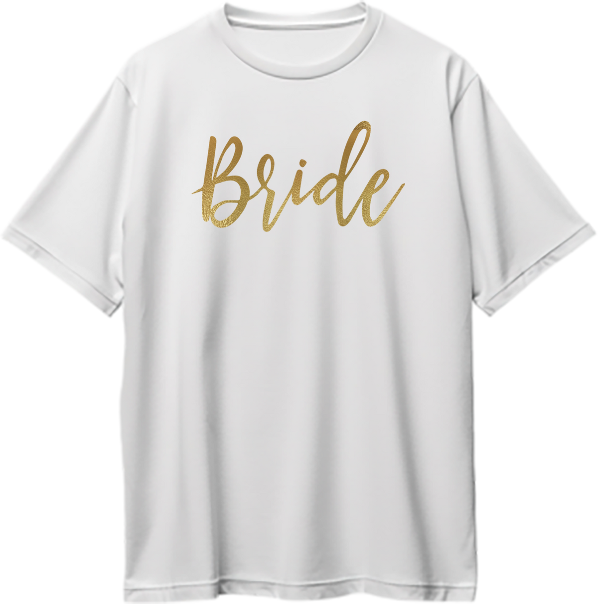White Bride Golden Reflective Oversized T-Shirt by Garrari for bridal trip and bachelorette photoshoot