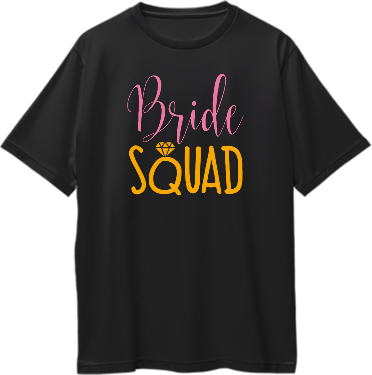 Black Bride Squad Oversized T-Shirt by Garrari with bridal crew print for pre-wedding celebration