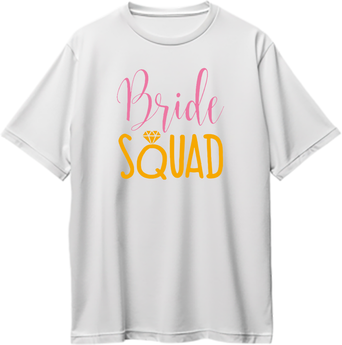 White Bride Squad Oversized T-Shirt by Garrari for bridesmaids, bridal trip and bachelorette party