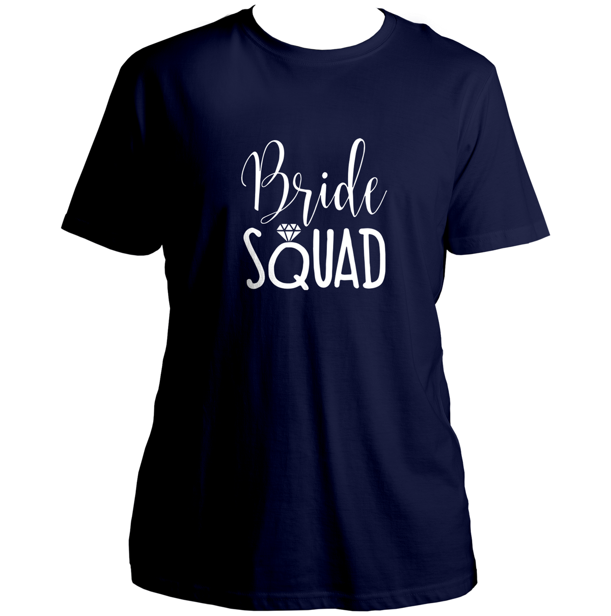 Navy Blue Bride Squad Unisex T-Shirt by Garrari for bridal trip and bridesmaid celebration