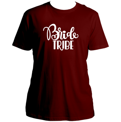 Maroon Bride Tribe Unisex T-Shirt by Garrari for bridal trip and bachelorette party