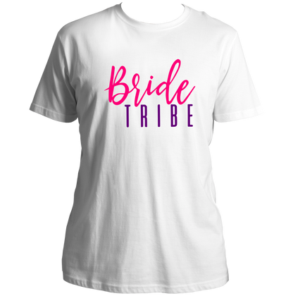 White Bride Tribe Unisex T-Shirt by Garrari for pre-wedding photoshoot and bridal celebration