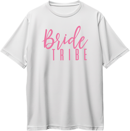 White Bride Tribe Oversized T-Shirt by Garrari for bridesmaids and pre-wedding photoshoot