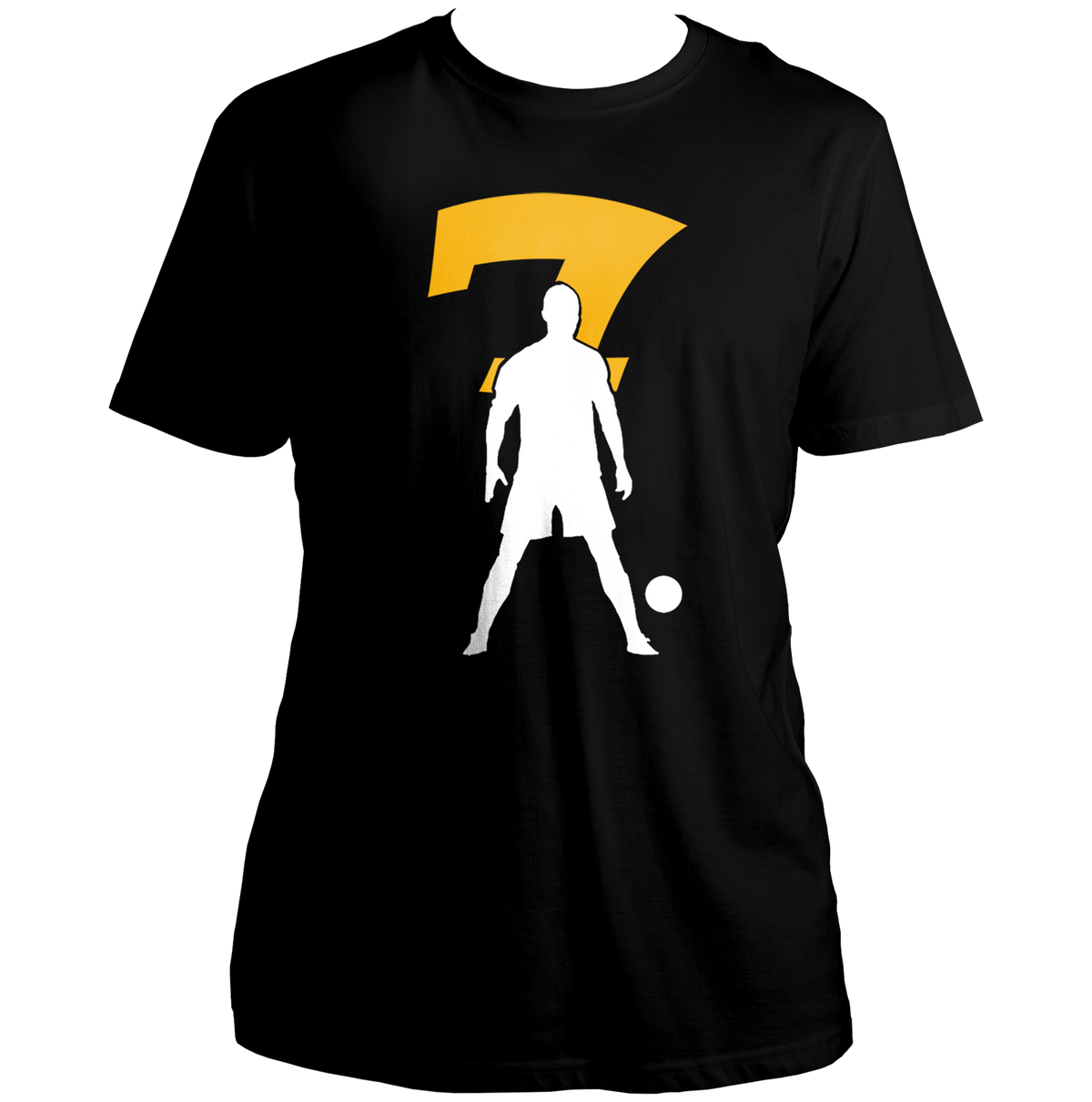 Black Number 7 Football Unisex T-Shirt by Garrari for football players and football fans