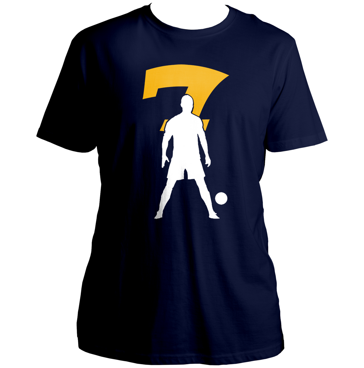 Navy Blue Number 7 Football Unisex T-Shirt by Garrari for football and soccer fans