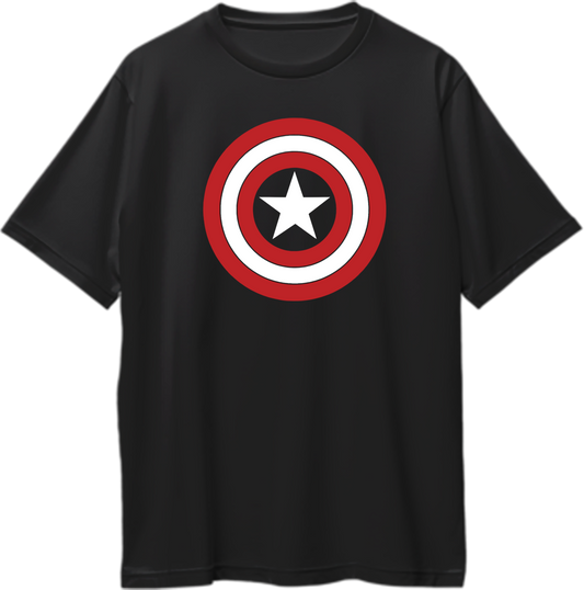 Oversized unisex t-shirt featuring an iconic shield design, symbolizing justice, bravery, and heroism