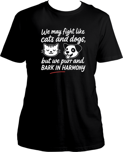 We Fight Like Cats & Dogs Unisex T-Shirt | Funny Rakhi Sibling Gift
