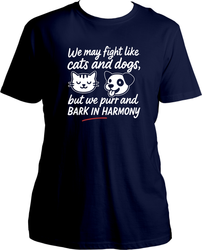 We Fight Like Cats & Dogs Unisex T-Shirt | Funny Rakhi Sibling Gift