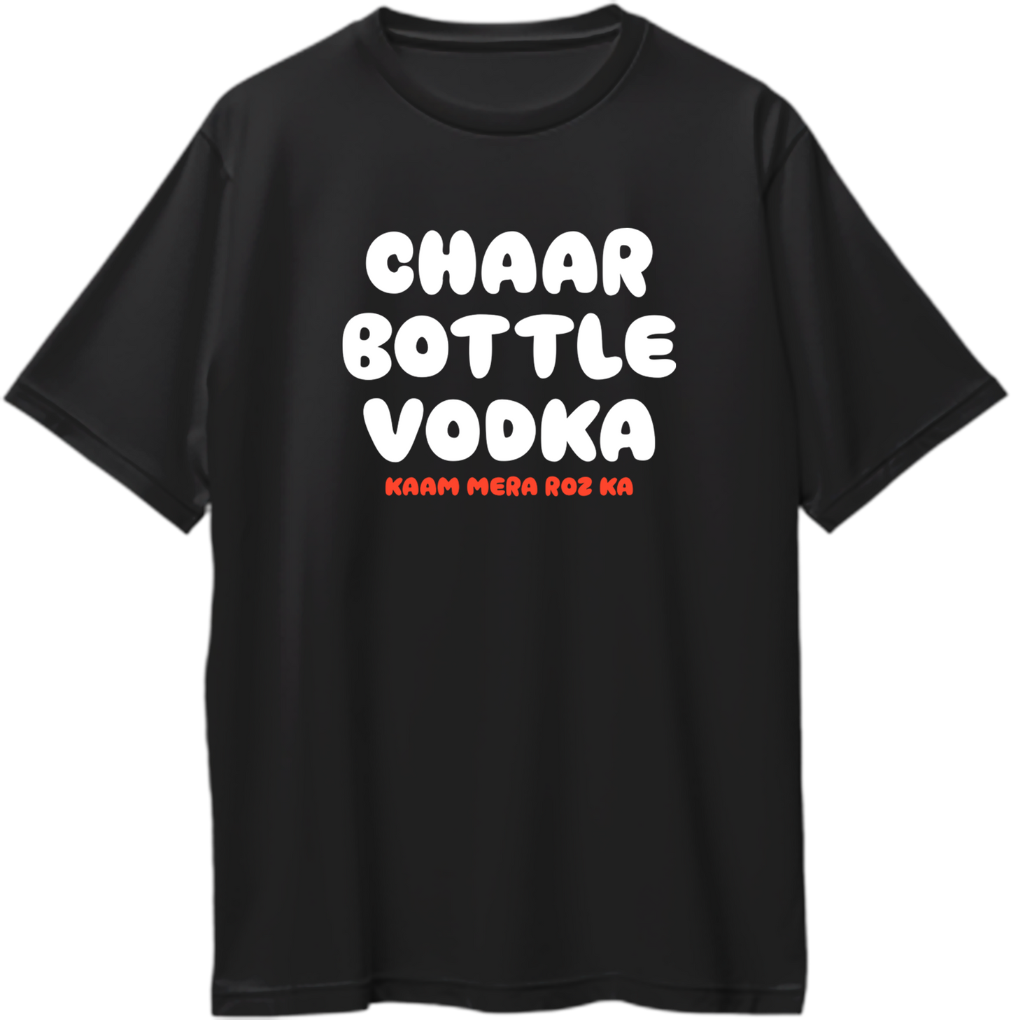 Chaar Bottle Vodka Oversized Unisex T-Shirt – Yo Yo Honey Singh-inspired oversized tee with bold party vibes and streetwear hip-hop style. Available now at Garrari.com!