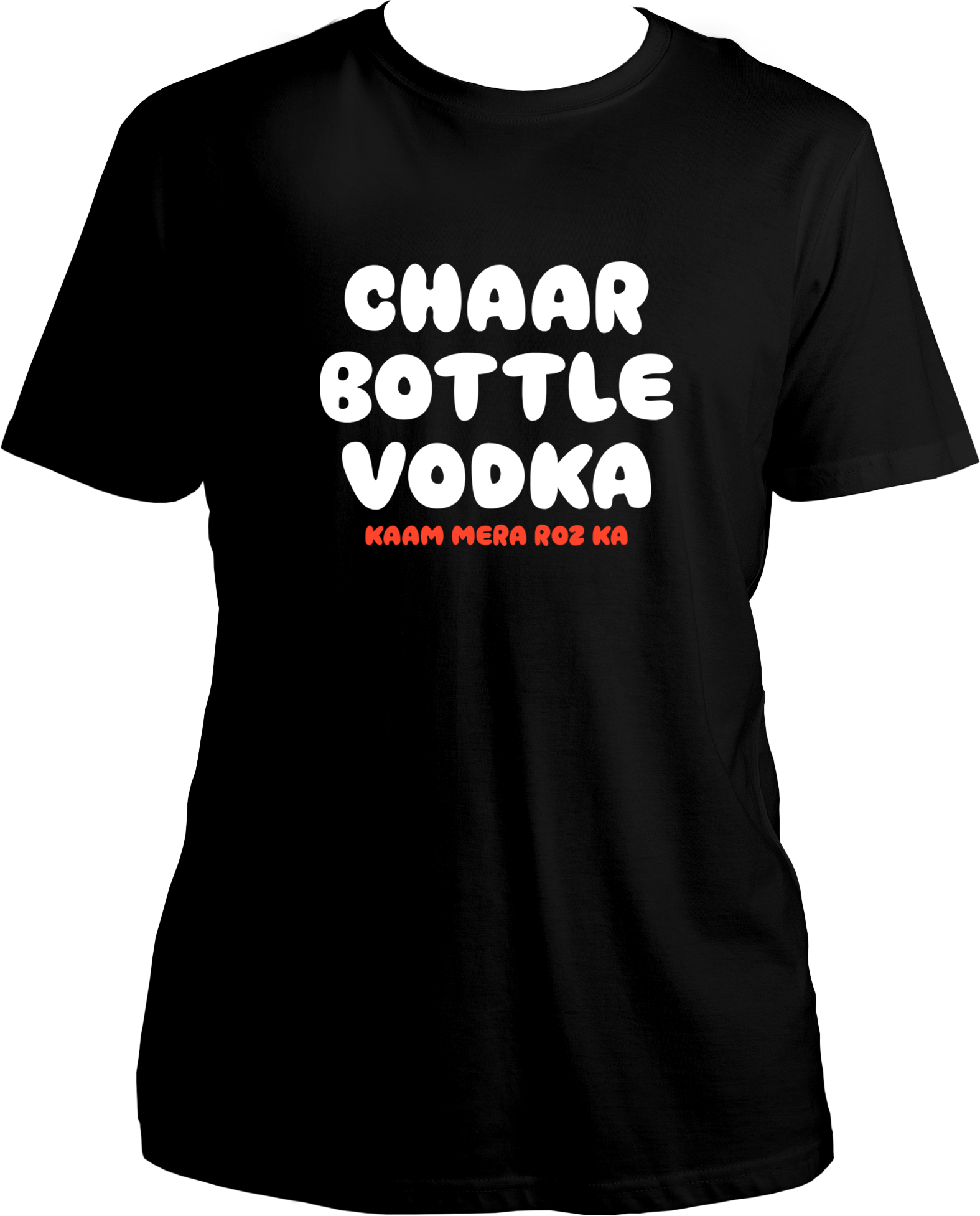 Chaar Bottle Vodka Unisex T-Shirt – Yo Yo Honey Singh-inspired tee with bold party vibes and hip-hop streetwear fashion. Available now at Garrari.com!