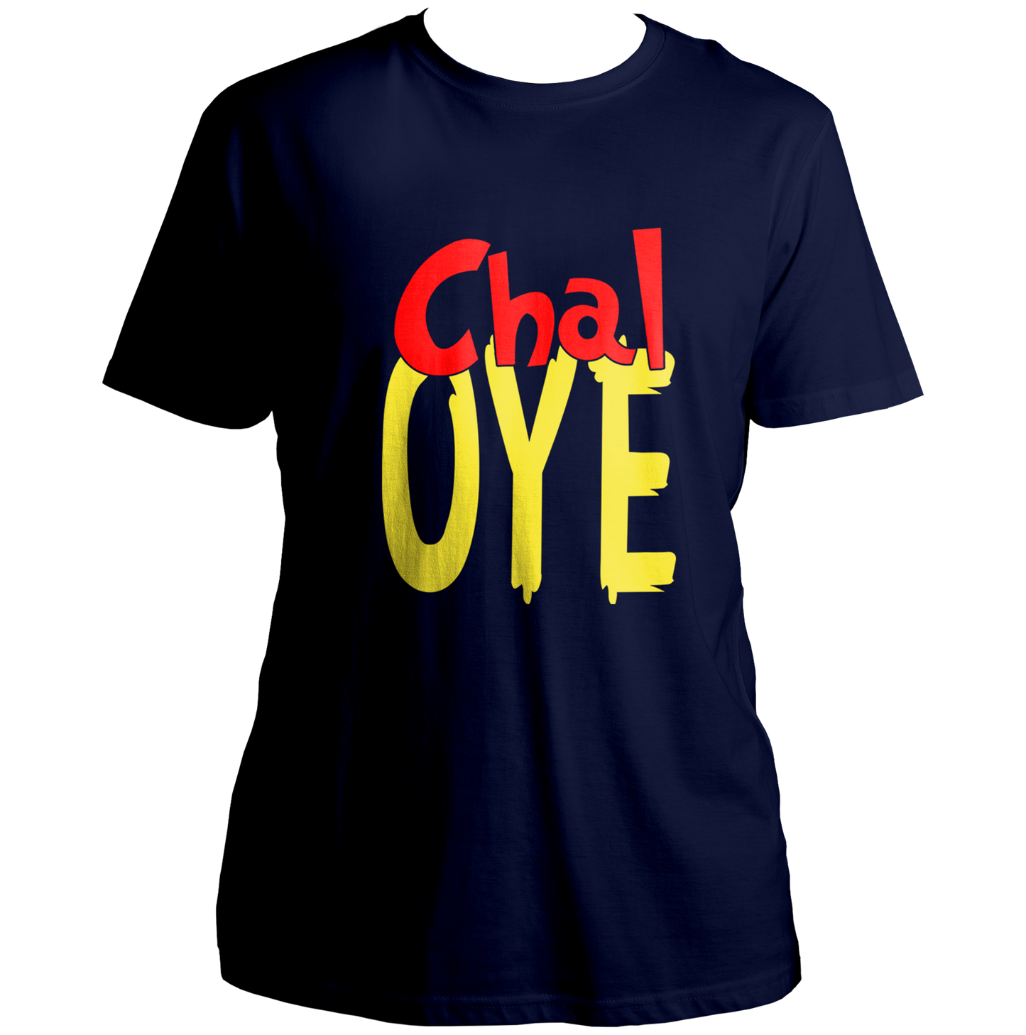 Black Chal Oye Unisex T-Shirt with bold Chal Oye statement print by Garrari