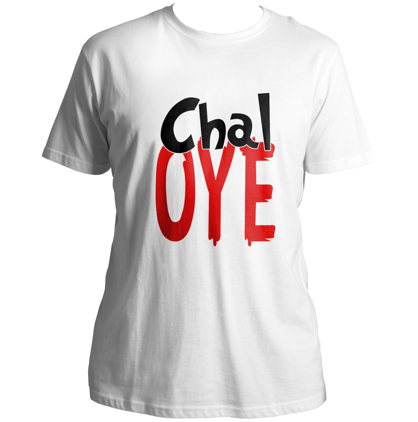 White Chal Oye Unisex T-Shirt with quirky Punjabi phrase artwork by Garrari