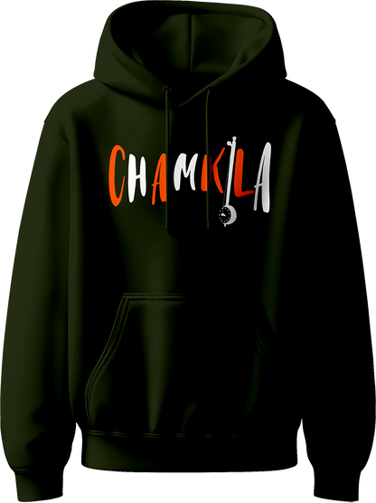Chamkila Diljit Dosanjh Unisex Hoodie featuring “Chamkila” design inspired by Diljit Dosanjh’s movie and Amar Singh Chamkila’s legacy with “Mai Hoon Punjab” text.