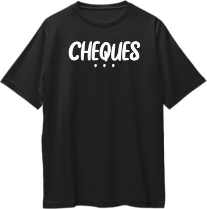 Black Cheques Oversized T-Shirt with bold white typography and Punjabi music-inspired print by Garrari