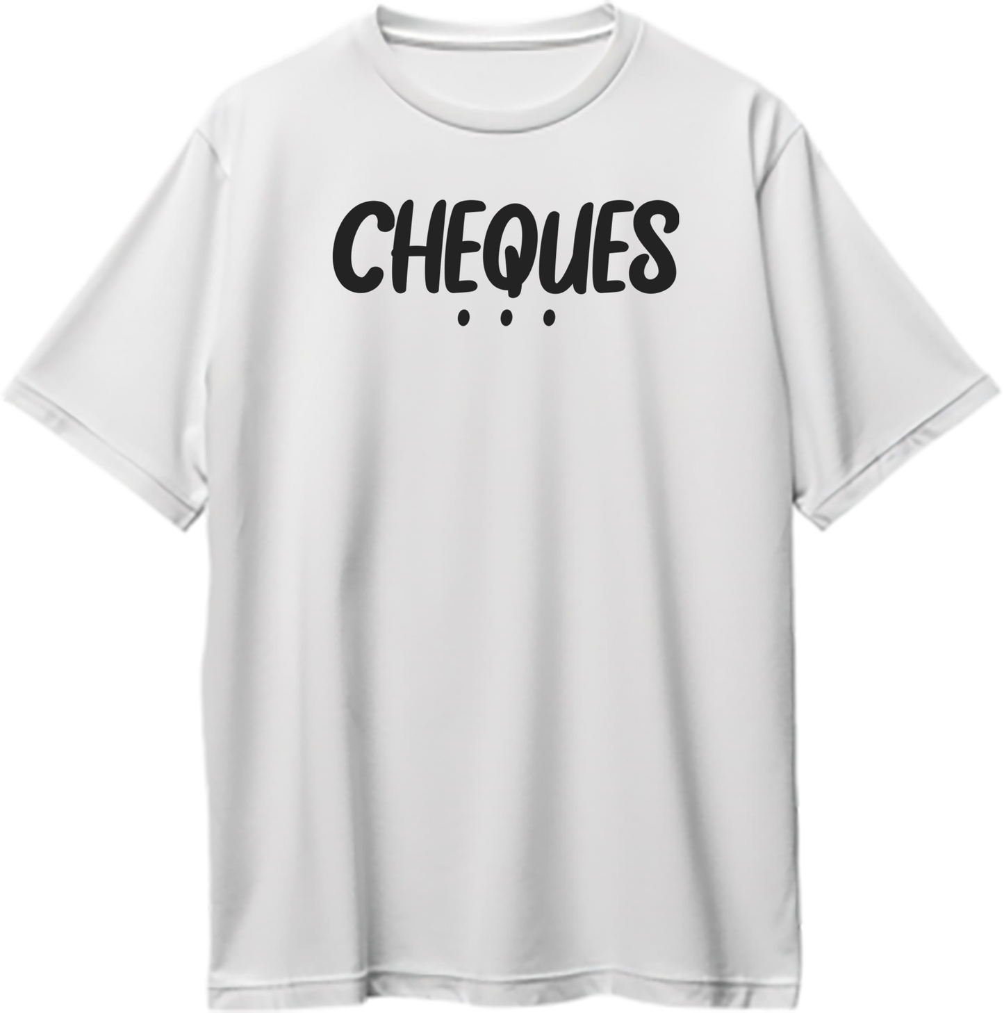 White Cheques Oversized T-Shirt with bold white typography and Punjabi music-inspired print by Garrari