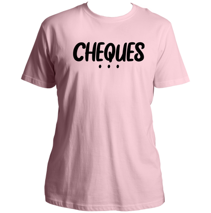 Baby Pink Cheques Unisex T-Shirt with bold black typography by Garrari
