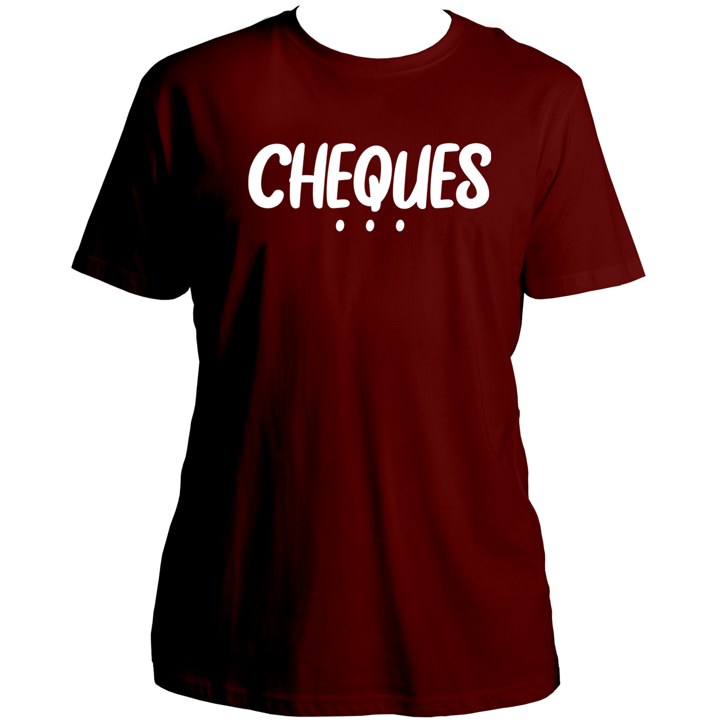 Maroon Cheques Unisex T-Shirt with Shubh-inspired Cheques typography by Garrari