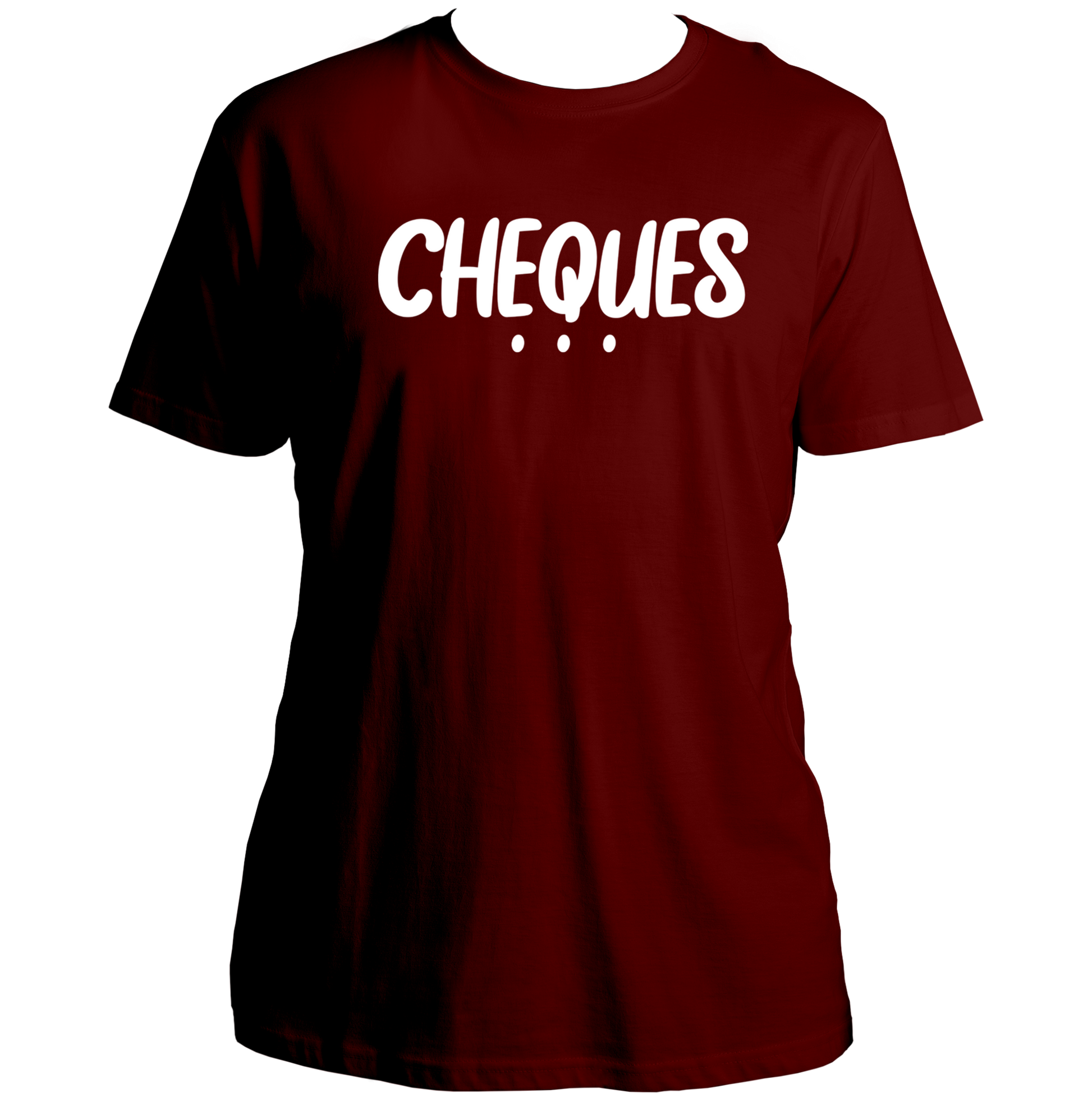 Maroon Cheques Unisex T-Shirt with Shubh-inspired Cheques typography by Garrari