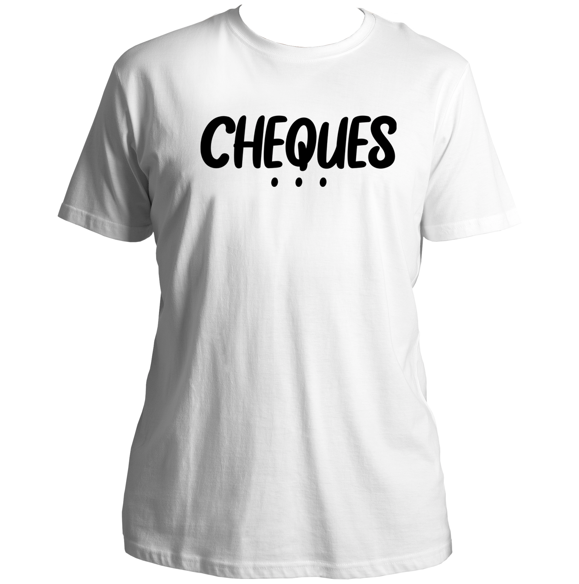White Cheques Unisex T-Shirt with clean Punjabi music typography by Garrari
