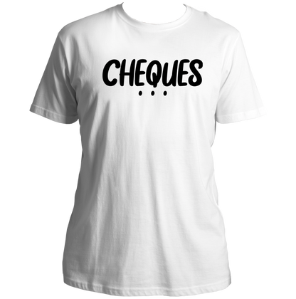 White Cheques Unisex T-Shirt with clean Punjabi music typography by Garrari