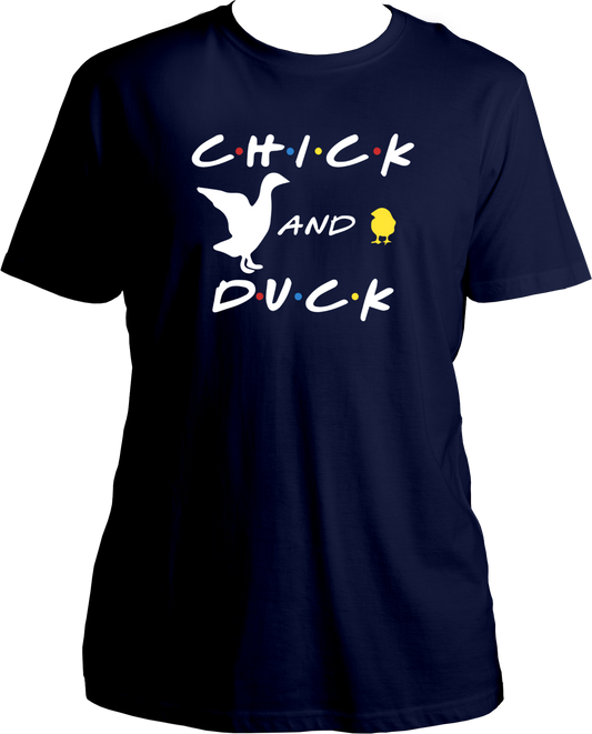 Introducing our exclusive Round Neck Cotton T-Shirts featuring iconic designs inspired by the beloved TV show F.R.I.E.N.D.S, specifically centered around the unforgettable Chick and Duck from Joey's and Chandler's apartment. Dive into the nostalgia of one of the show's most cherished moments with our homage to the episode where Chandler and Joey embark on the hilarious quest to name their feathery friends.