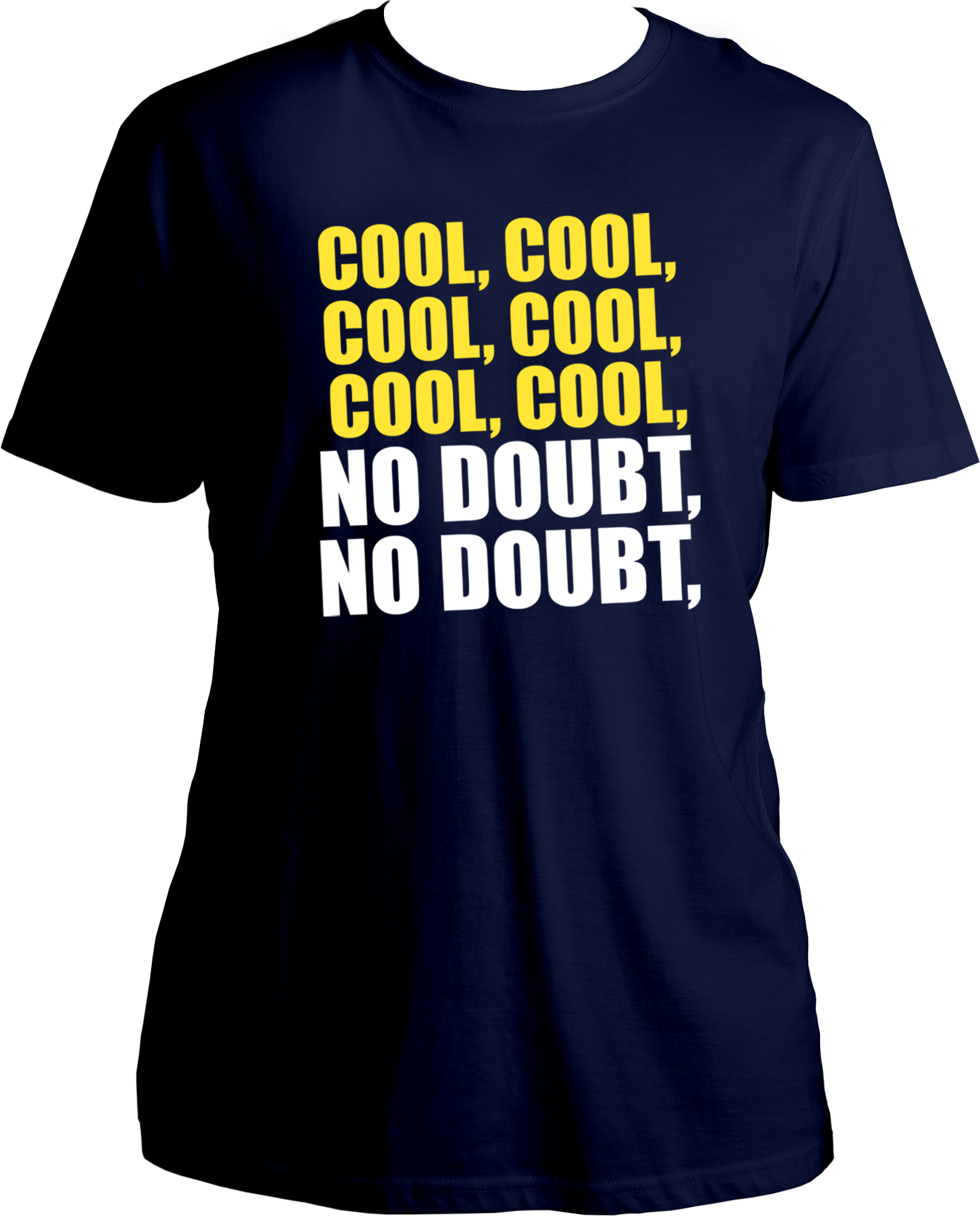 Step into the hilarious world of Brooklyn Nine-Nine with our unisex cotton T-shirt featuring the iconic "Cool, Cool, Cool, Cool, Cool, Cool, No Doubt, No Doubt" incident! This tee is not just a garment; it's a piece of comedy gold that only true fans will appreciate.