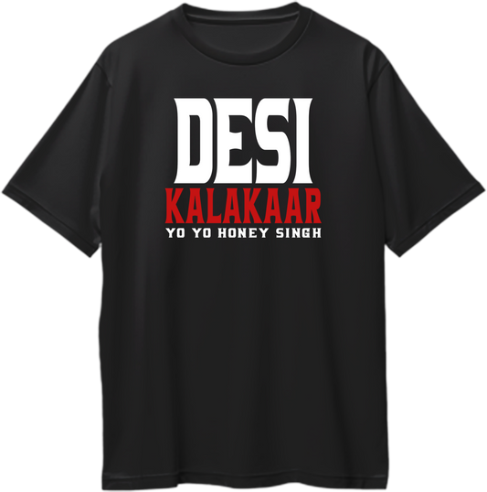 Desi Kalakaar Oversized Unisex T-Shirt – Yo Yo Honey Singh-inspired oversized tee with streetwear hip-hop style. Available now at Garrari.com!