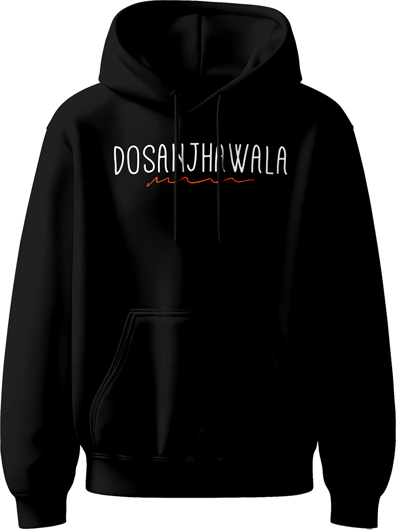 Dosanjhawala Diljit Dosanjh Unisex Hoodie with bold “Dosanjhawala” text, perfect for fans of Diljit’s music and his 2024 Dil-Luminati Tour.