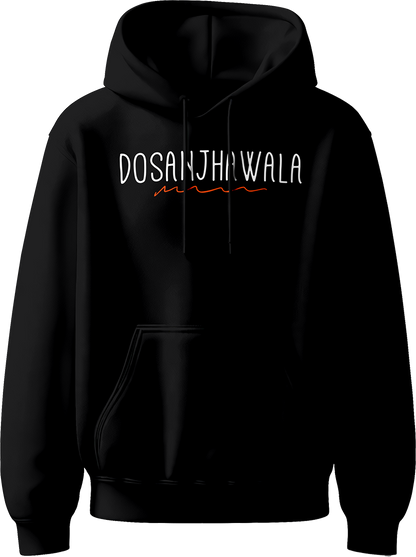 Dosanjhawala Diljit Dosanjh Unisex Hoodie with bold “Dosanjhawala” text, perfect for fans of Diljit’s music and his 2024 Dil-Luminati Tour.