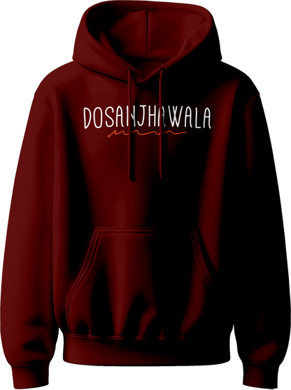 Dosanjhawala Diljit Dosanjh Unisex Hoodie with bold “Dosanjhawala” text, perfect for fans of Diljit’s music and his 2024 Dil-Luminati Tour.