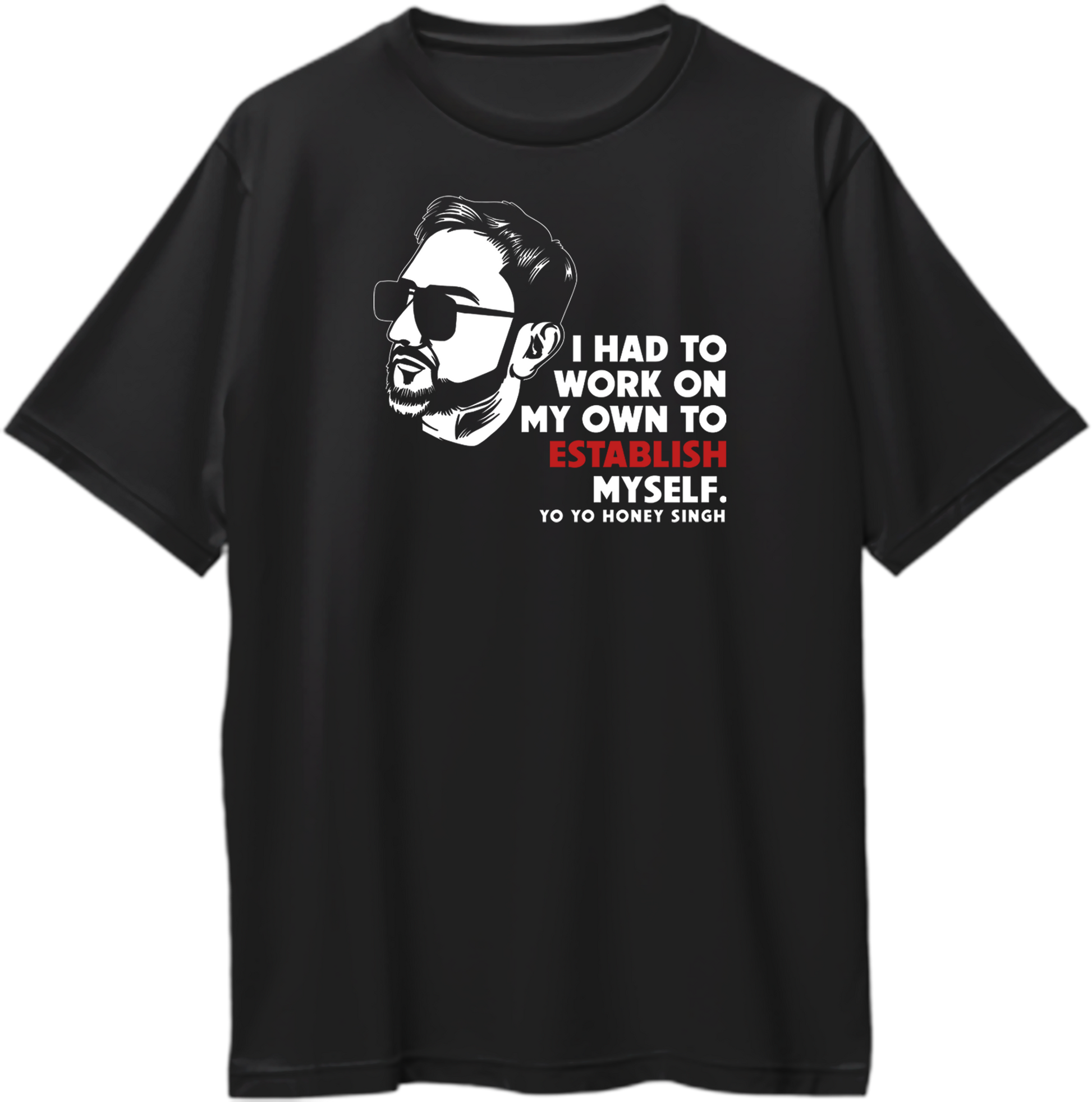Yo Yo Forever Oversized Unisex T-shirt – Premium cotton tee with Honey Singh’s silhouette and motivational quote, available at Garrari.com.
