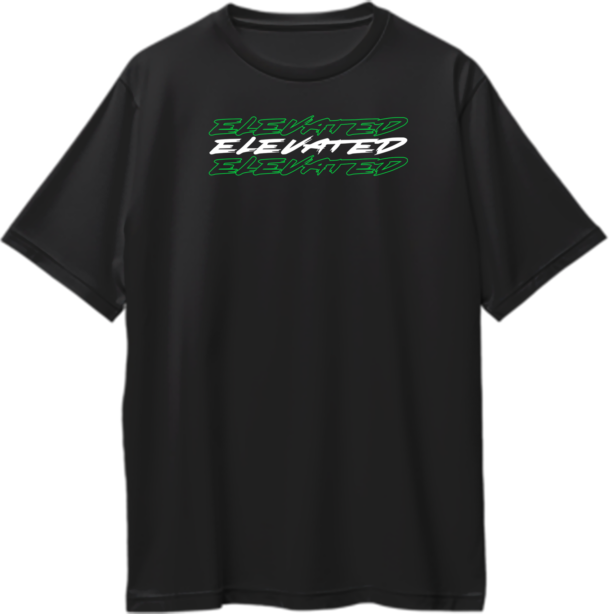 Black Elevated Oversized T-Shirt with green and white Shubh-inspired typography by Garrari