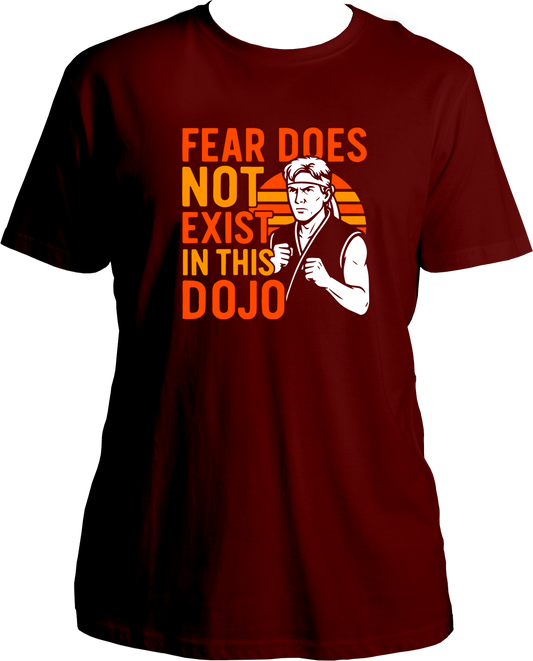 Cobra Kai regular fit unisex T-shirt with Fear Does Not Exist quote chest print
