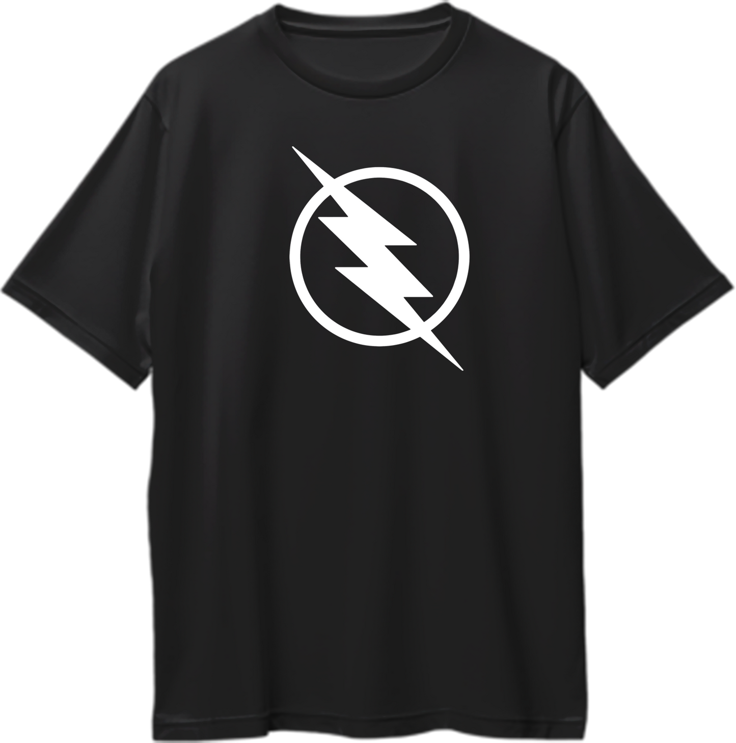 Reverse Bolt logo on an oversized unisex t-shirt, as worn by Sheldon Cooper in The Big Bang Theory.