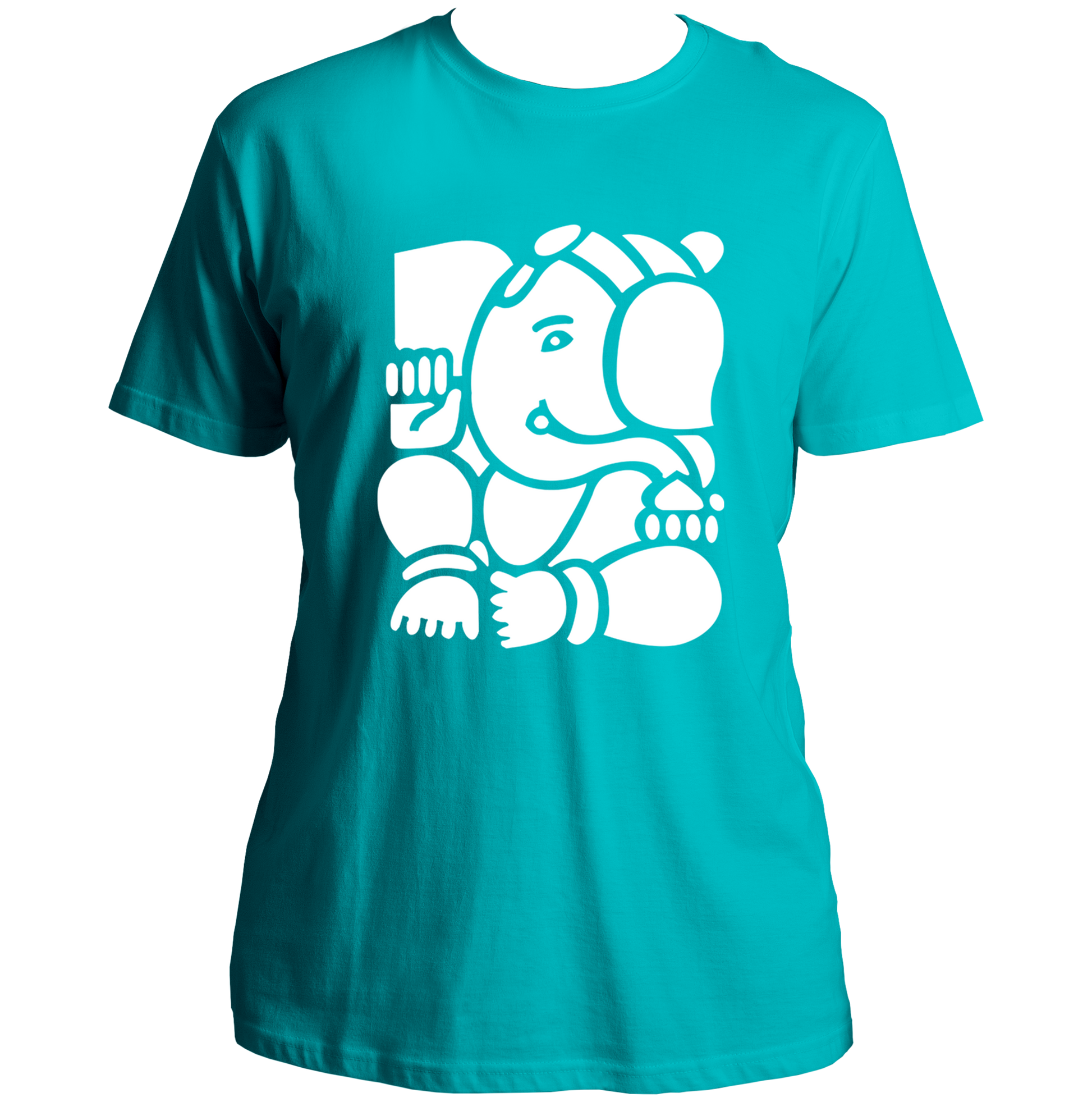 Ganpati aqua blue unisex T-shirt with Lord Ganesha devotional graphic by Garrari