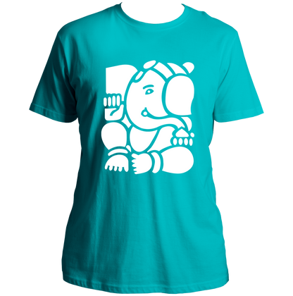 Ganpati aqua blue unisex T-shirt with Lord Ganesha devotional graphic by Garrari