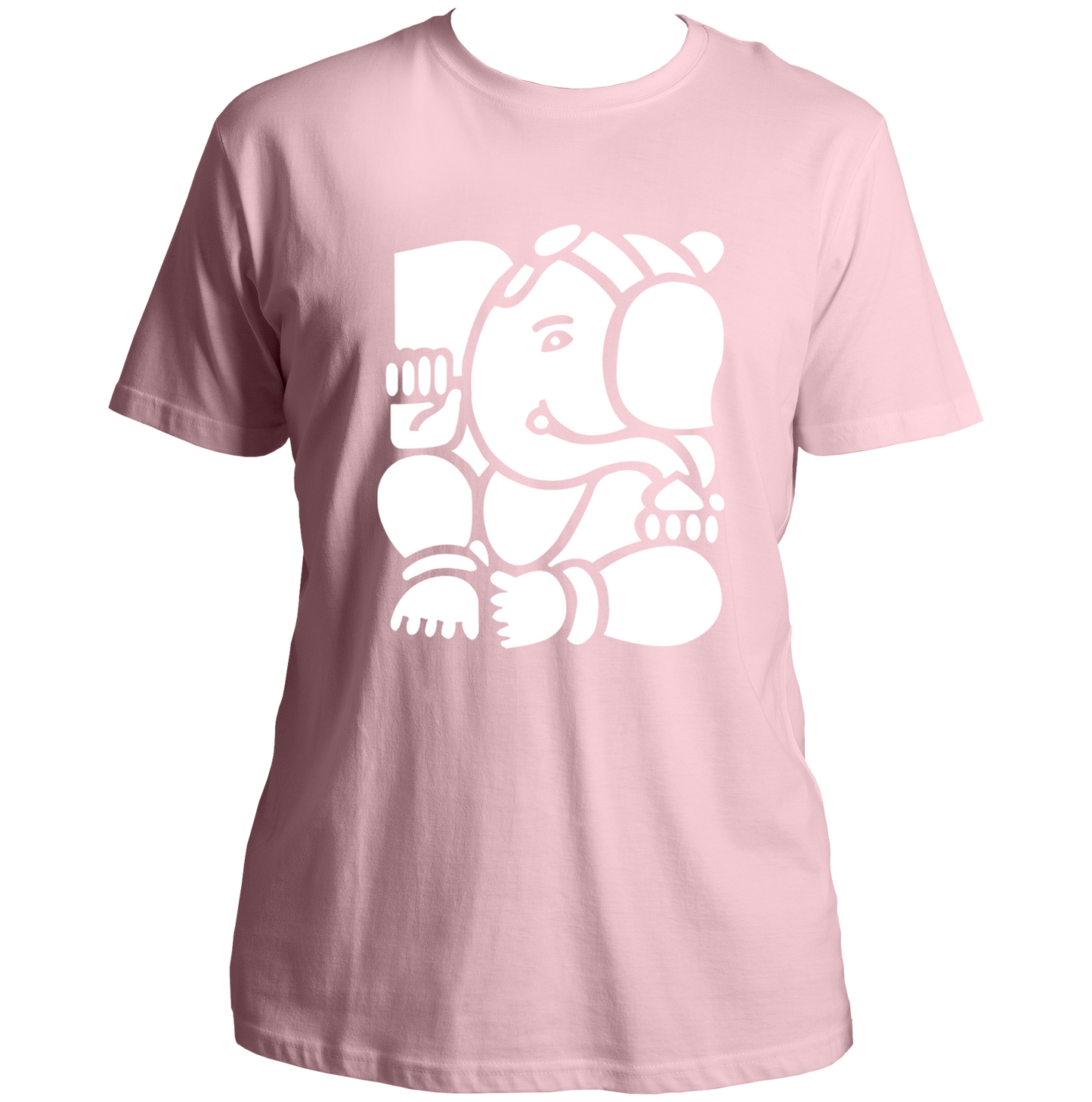 Ganpati baby pink unisex T-shirt with Lord Ganesha devotional graphic by Garrari