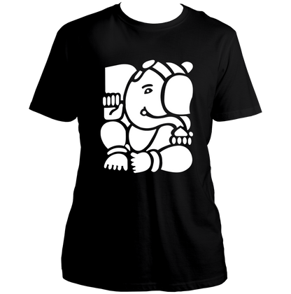 Ganpati black unisex T-shirt with Lord Ganesha devotional graphic by Garrari